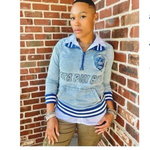 Zeta Denim Quarter zip Sweatshirt Unisex